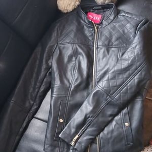 Guess faux leather black jacket.